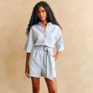 Sezane Joan Belted Romper